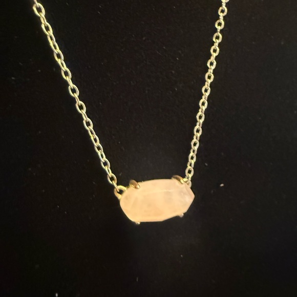 Retired Kendra Scott Ever Necklace 14K Gold Plated Rose Quartz w/ Dustbag - Picture 11 of 12
